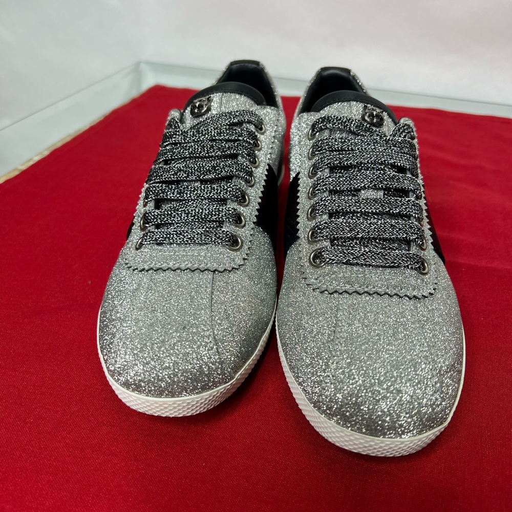 Gucci Glitter Bambi Web Silver Ace Sneakers Shiny - Picture 5 of 10